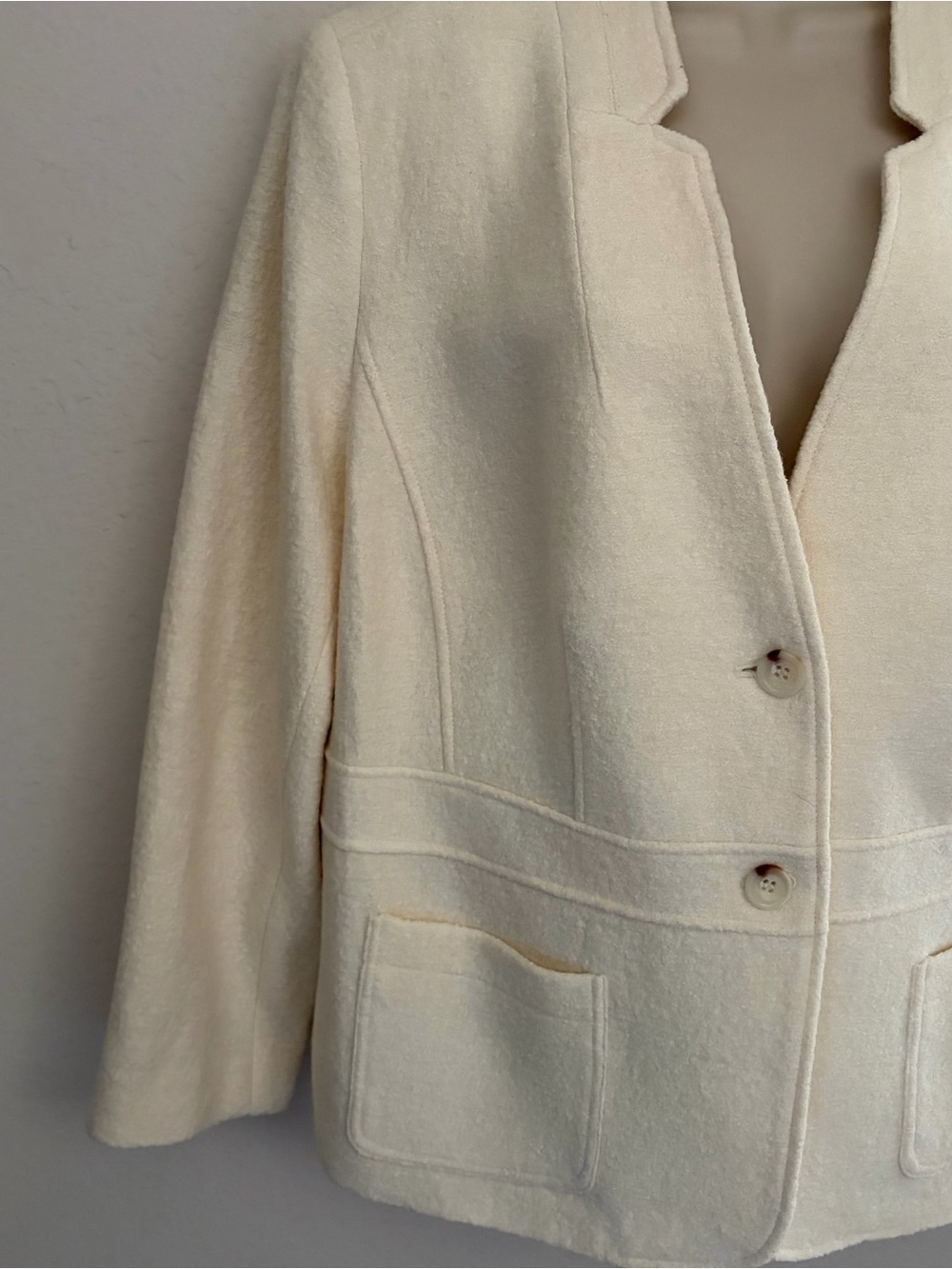 Talbots Cream Textured Open-Notch Blazer - Picture 2 of 9